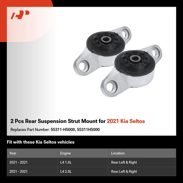 2 Pcs Rear Suspension Strut Mount for 2021 Kia Seltos