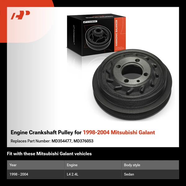 Engine Crankshaft Pulley for 1998-2004 Mitsubishi Galant