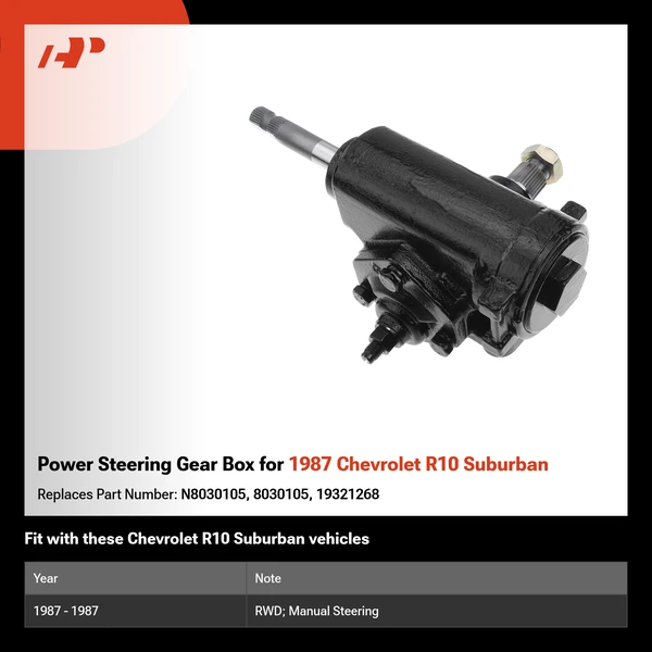Power Steering Gear Box for 1987 Chevrolet R10 Suburban