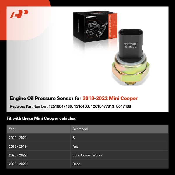 Engine Oil Pressure Sensor for 2018-2022 Mini Cooper