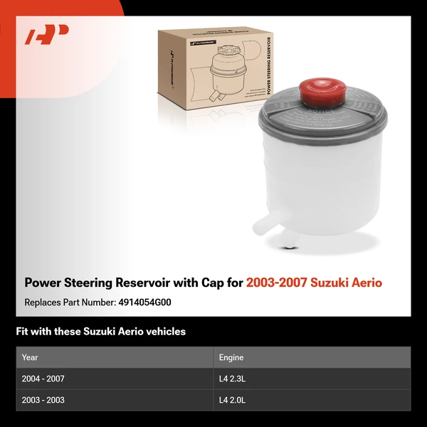 Power Steering Reservoir with Cap for 2003-2007 Suzuki Aerio