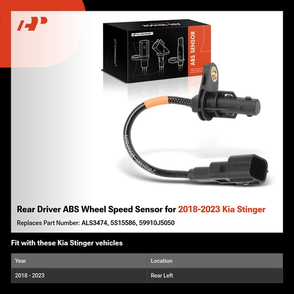 Rear Driver ABS Wheel Speed Sensor for 2018-2023 Kia Stinger