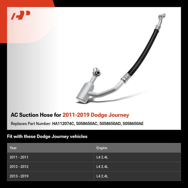 AC Suction Hose for 2011-2019 Dodge Journey