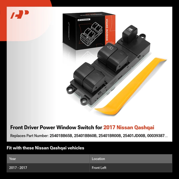 Front Driver Power Window Switch for 2017 Nissan Qashqai