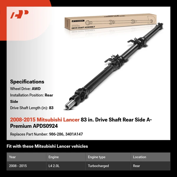 2008-2015 Mitsubishi Lancer 83 in. Drive Shaft Rear Side A-Premium APDS0924