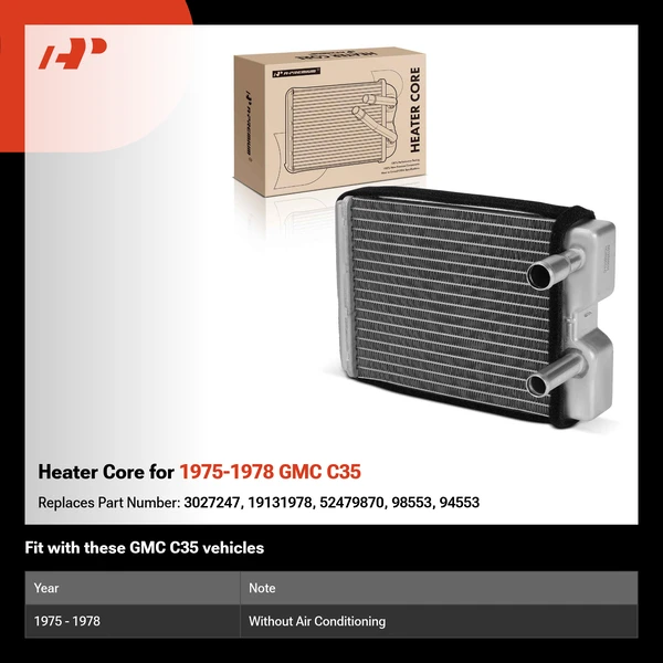 Heater Core for 1975-1978 GMC C35