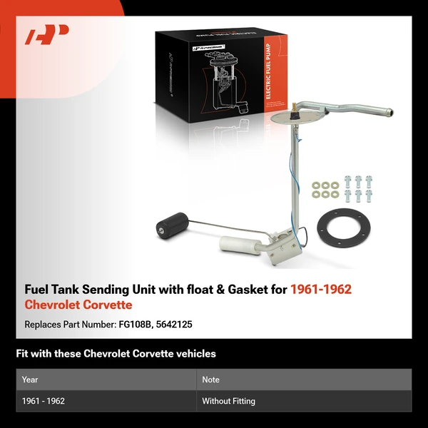 Fuel Tank Sending Unit with float & Gasket for 1961-1962 Chevrolet Corvette