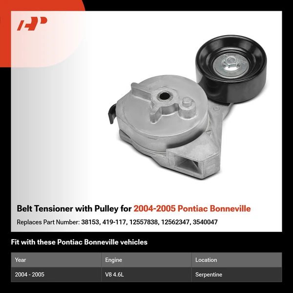 Belt Tensioner with Pulley for 2004-2005 Pontiac Bonneville