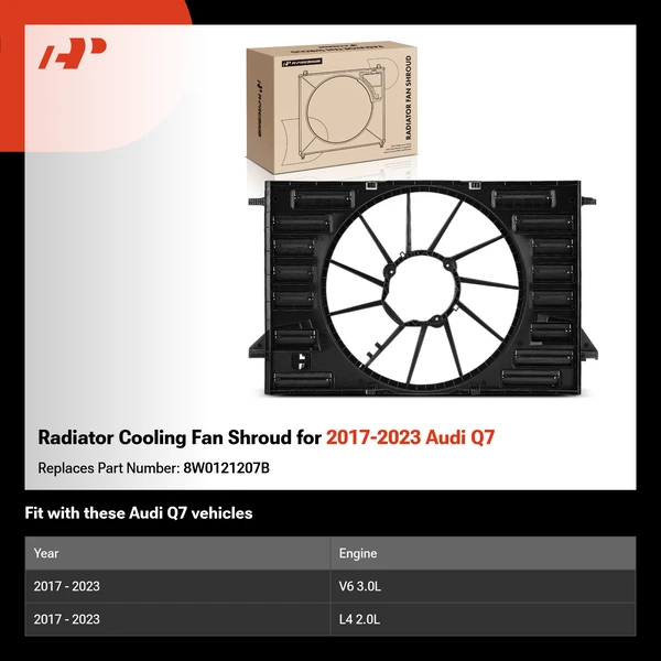Radiator Cooling Fan Shroud for 2017-2023 Audi Q7