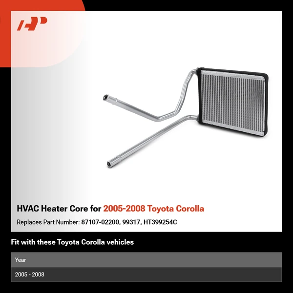HVAC Heater Core for 2005-2008 Toyota Corolla