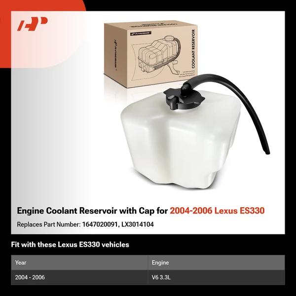 Engine Coolant Reservoir with Cap for 2004-2006 Lexus ES330