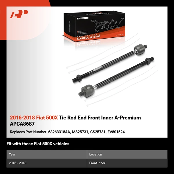 2016-2018 Fiat 500X Tie Rod End Front Inner A-Premium APCA8687