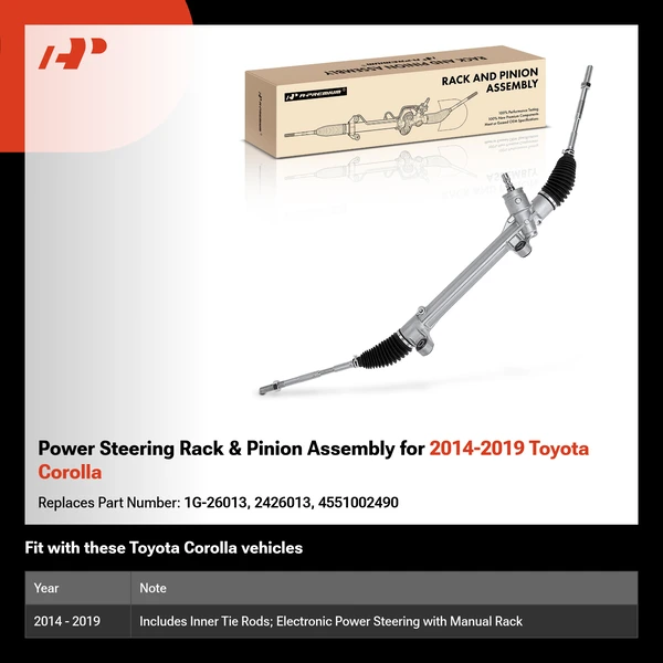Power Steering Rack & Pinion Assembly for 2014-2019 Toyota Corolla
