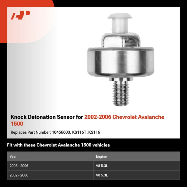 Knock Detonation Sensor for 2002-2006 Chevrolet Avalanche 1500