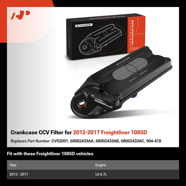 Crankcase CCV Filter for 2012-2017 Freightliner 108SD