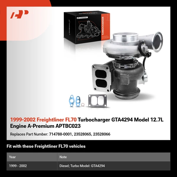 1999-2002 Freightliner FL70 Turbocharger GTA4294 Model 12.7L Engine A-Premium APTBC023