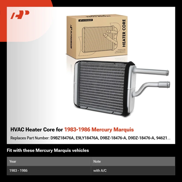 HVAC Heater Core for 1983-1986 Mercury Marquis