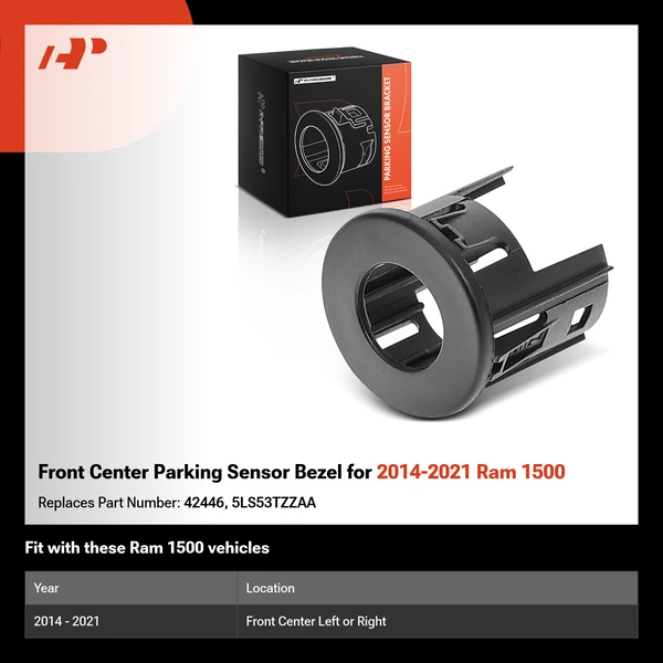 Front Center Parking Sensor Bezel for 2014-2021 Ram 1500