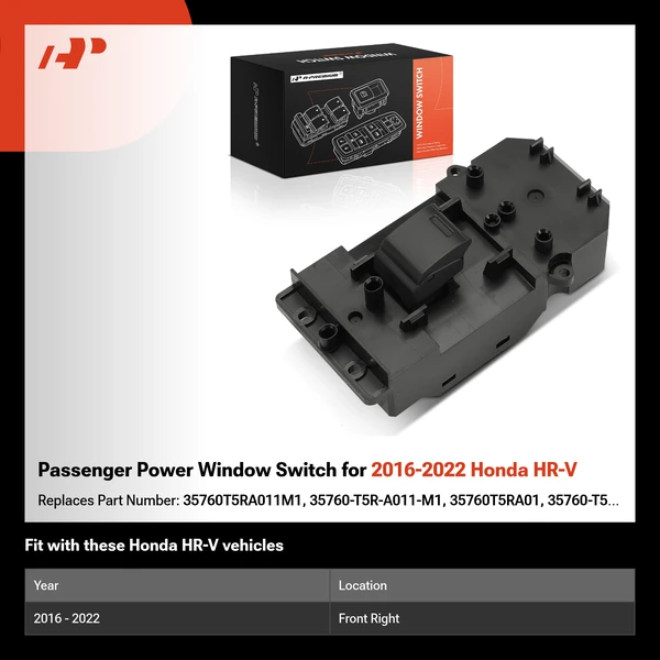 Passenger Power Window Switch for 2016-2022 Honda HR-V