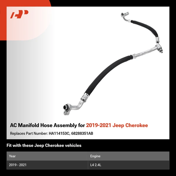 AC Manifold Hose Assembly for 2019-2021 Jeep Cherokee