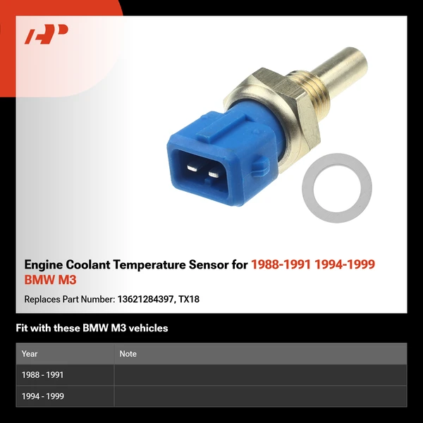 Engine Coolant Temperature Sensor for 1988-1991 1994-1999 BMW M3