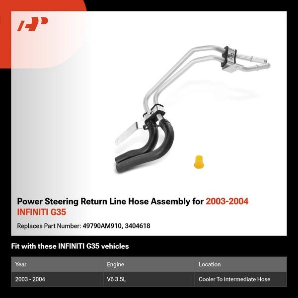 Power Steering Return Line Hose Assembly for 2003-2004 INFINITI G35