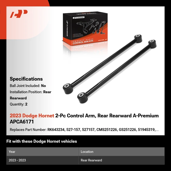 2023 Dodge Hornet 2-Pc Control Arm, Rear Rearward A-Premium APCA6171