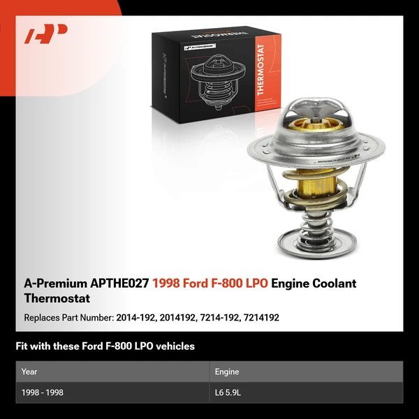 A-Premium APTHE027 1998 Ford F-800 LPO Engine Coolant Thermostat