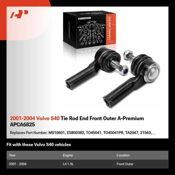 2001-2004 Volvo S40 Tie Rod End Front Outer A-Premium APCA6825