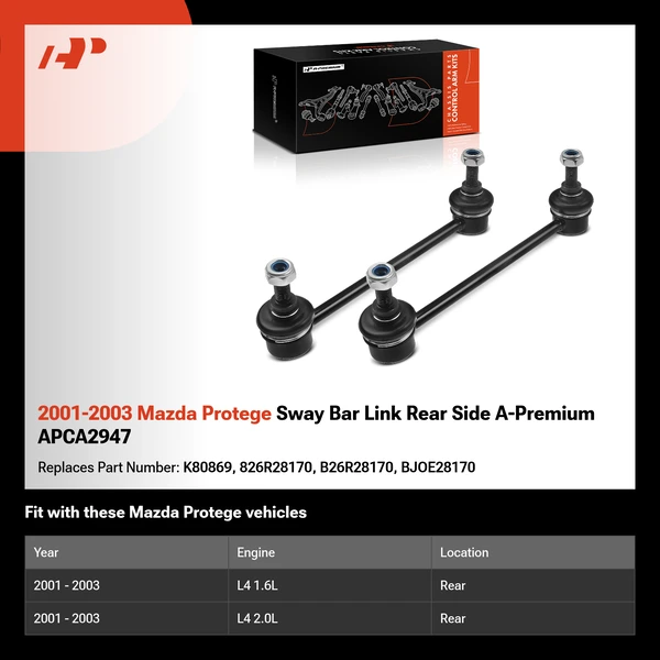2001-2003 Mazda Protege Sway Bar Link Rear Side A-Premium APCA2947