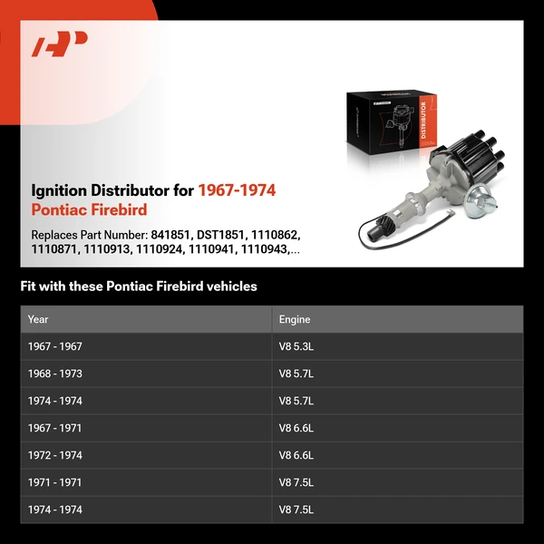 Ignition Distributor for 1967-1974 Pontiac Firebird