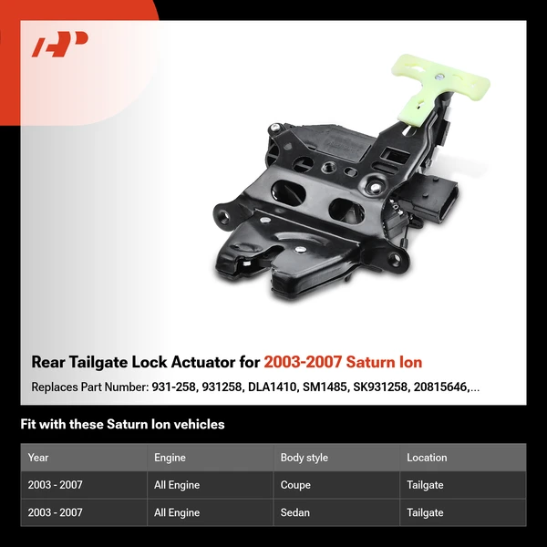 Rear Tailgate Lock Actuator for 2003-2007 Saturn Ion