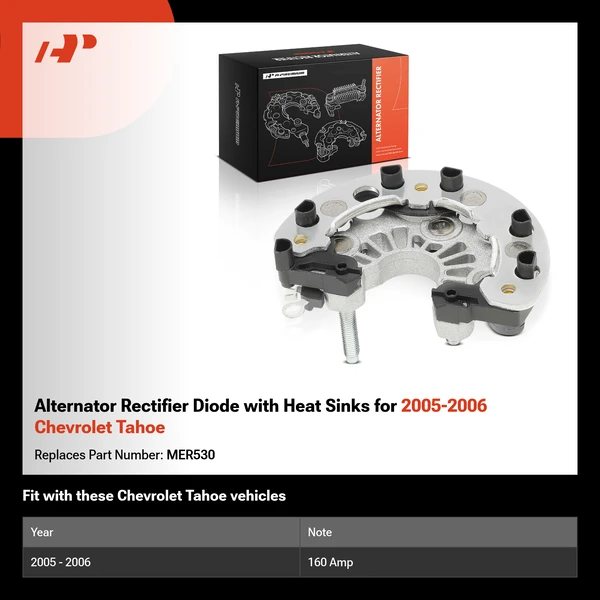 Alternator Rectifier Diode with Heat Sinks for 2005-2006 Chevrolet Tahoe