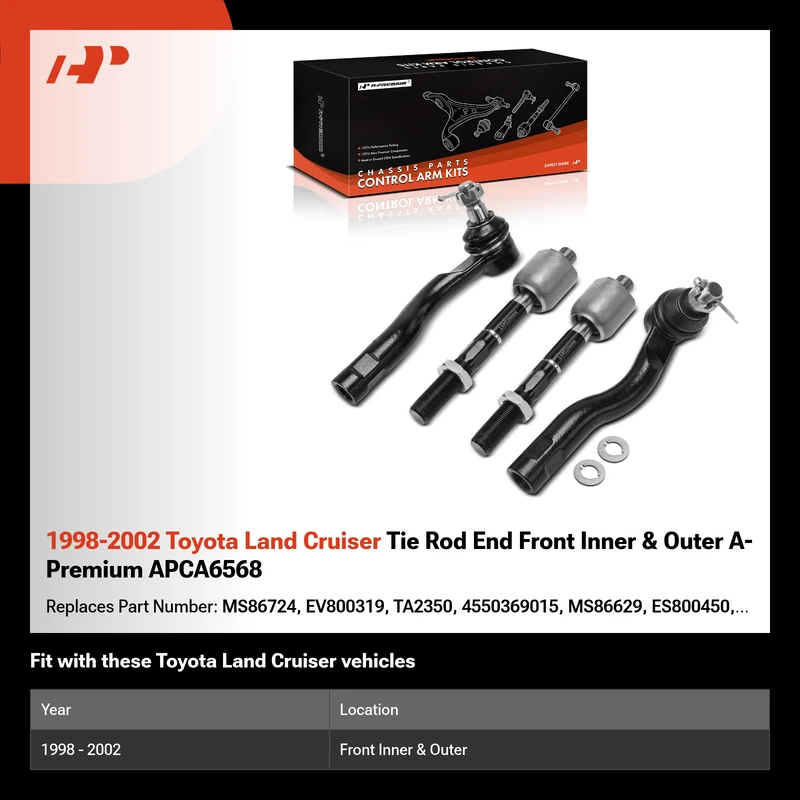 1998-2002 Toyota Land Cruiser Tie Rod End Front Inner & Outer A-Premium APCA6568