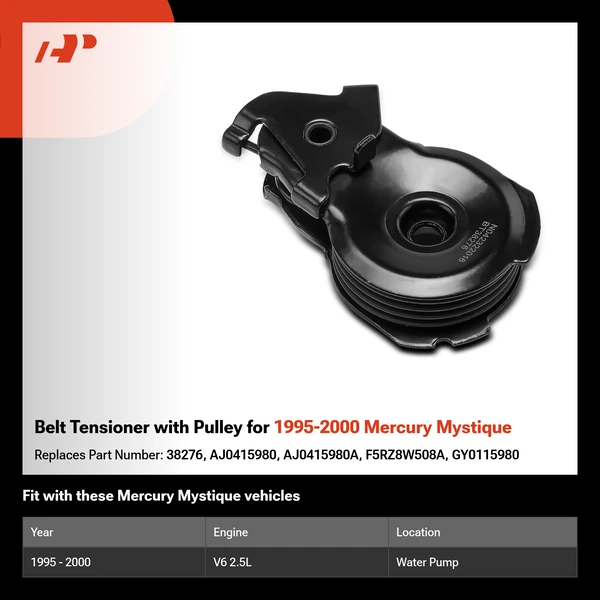 Belt Tensioner with Pulley for 1995-2000 Mercury Mystique