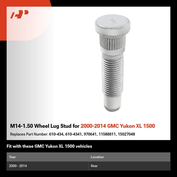 M14-1.50 Wheel Lug Stud for 2000-2014 GMC Yukon XL 1500