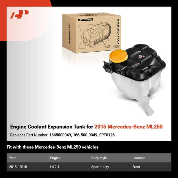 Engine Coolant Expansion Tank for 2015 Mercedes-Benz ML250