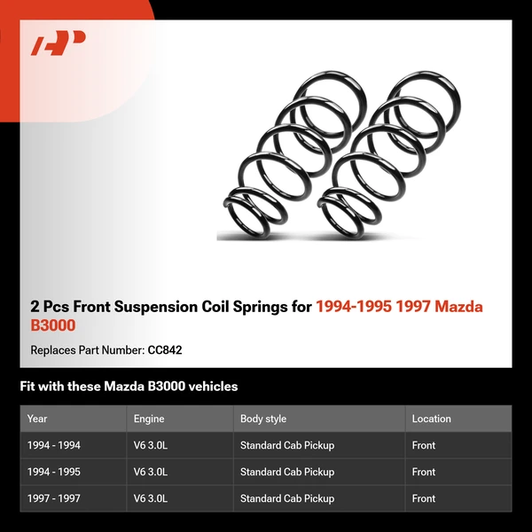 2 Pcs Front Suspension Coil Springs for 1994-1995 1997 Mazda B3000
