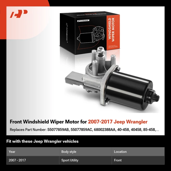 Front Windshield Wiper Motor for 2007-2017 Jeep Wrangler