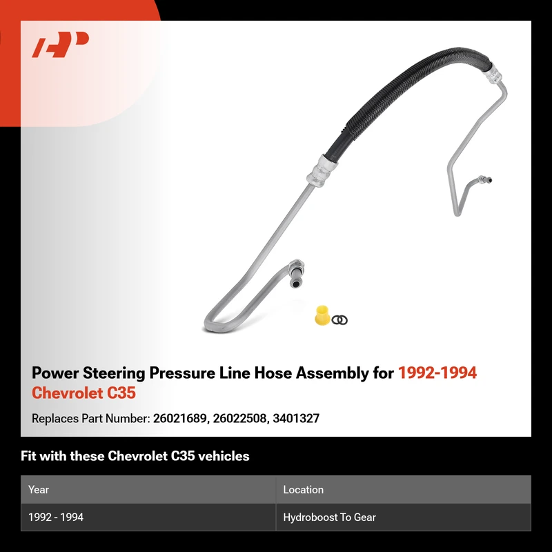 Power Steering Pressure Line Hose Assembly for 1992-1994 Chevrolet C35