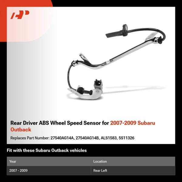 Rear Driver ABS Wheel Speed Sensor for 2007-2009 Subaru Outback