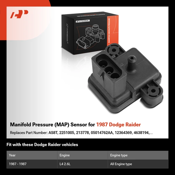 Manifold Pressure (MAP) Sensor for 1987 Dodge Raider