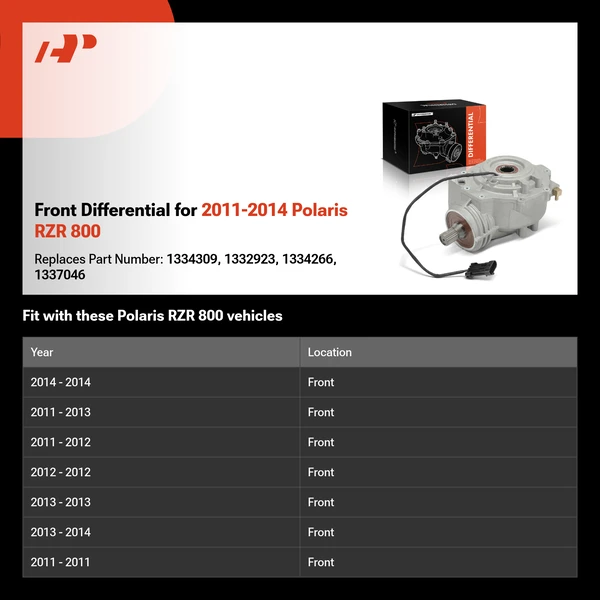 Front Differential for 2011-2014 Polaris RZR 800