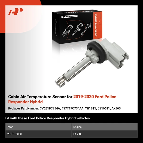 Cabin Air Temperature Sensor for 2019-2020 Ford Police Responder Hybrid