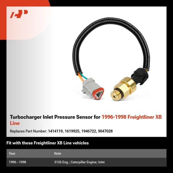 Turbocharger Inlet Pressure Sensor for 1996-1998 Freightliner XB Line
