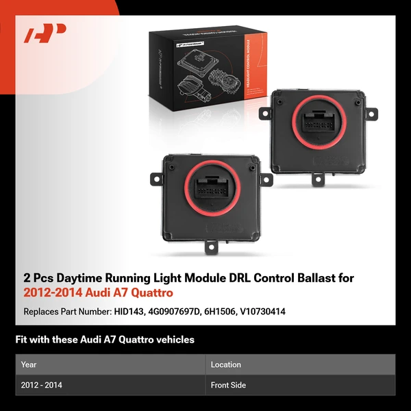 2 Pcs Daytime Running Light Module DRL Control Ballast for 2012-2014 Audi A7 Quattro