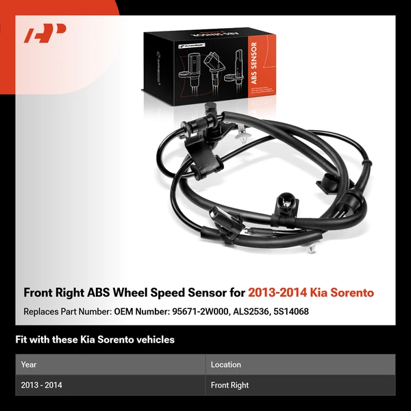Front Right ABS Wheel Speed Sensor for 2013-2014 Kia Sorento