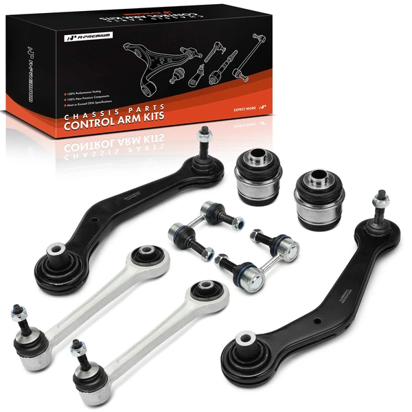 A Set of 8 Control Arm Bushing and Sway Bar Link Kit Rear Side A-Premium APCA0302