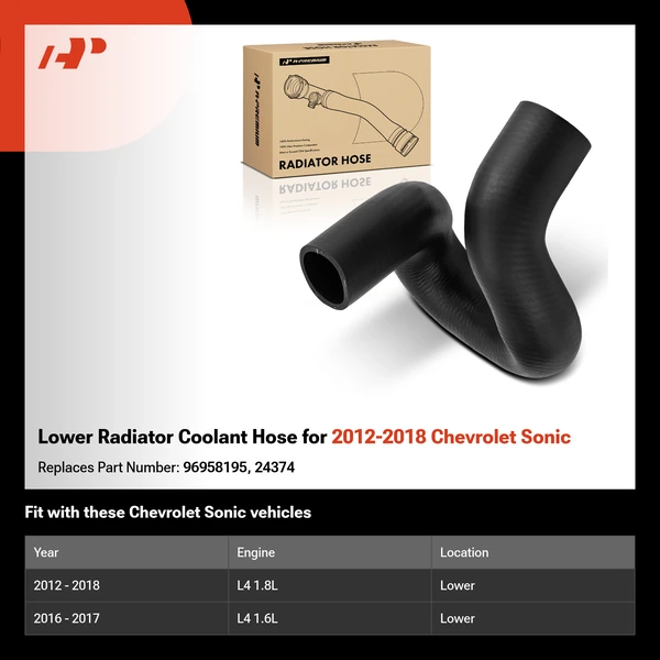 Lower Radiator Coolant Hose for 2012-2018 Chevrolet Sonic