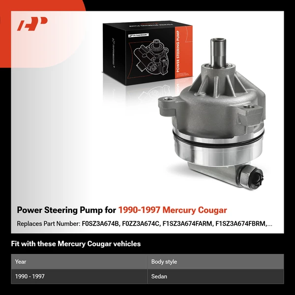 Power Steering Pump for 1990-1997 Mercury Cougar